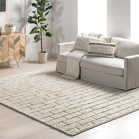 Nuloom Ariana Brick Pattern Wool Blend Area Rug 4ft x 6ft ARAC01A-406